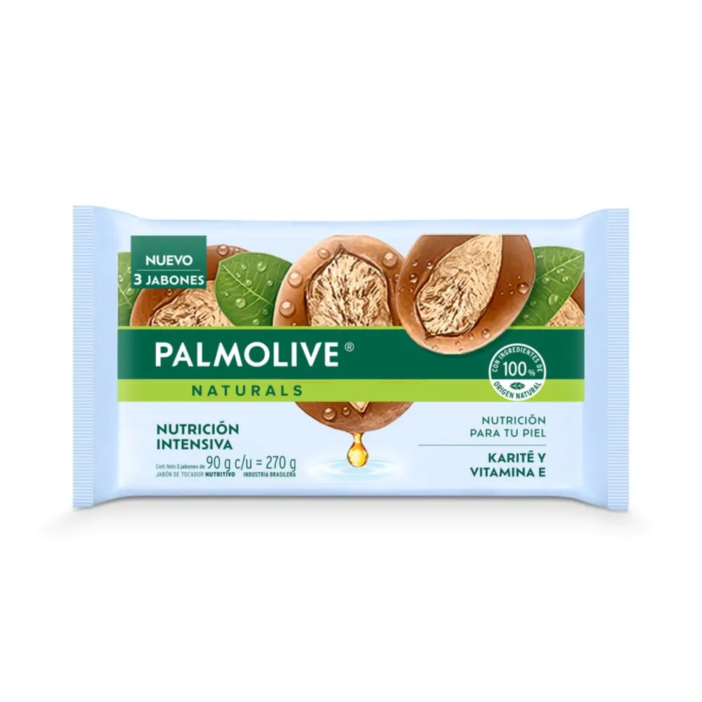 Palmolive Jabón de Tocador Palmolive Naturals Karite y Vitamina E x 90 g x 3 un