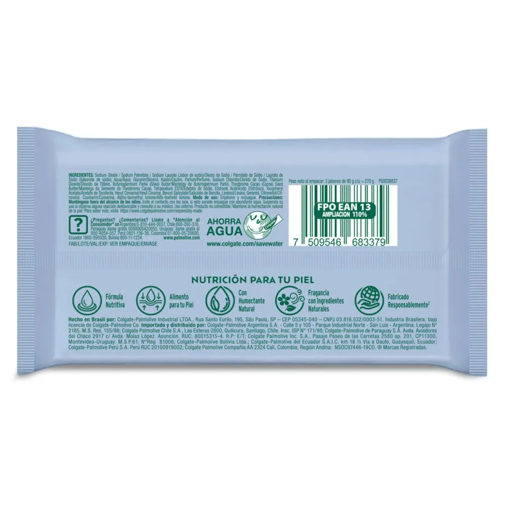 Palmolive Jabón de Tocador Palmolive Naturals Karite y Vitamina E x 90 g x 3 un