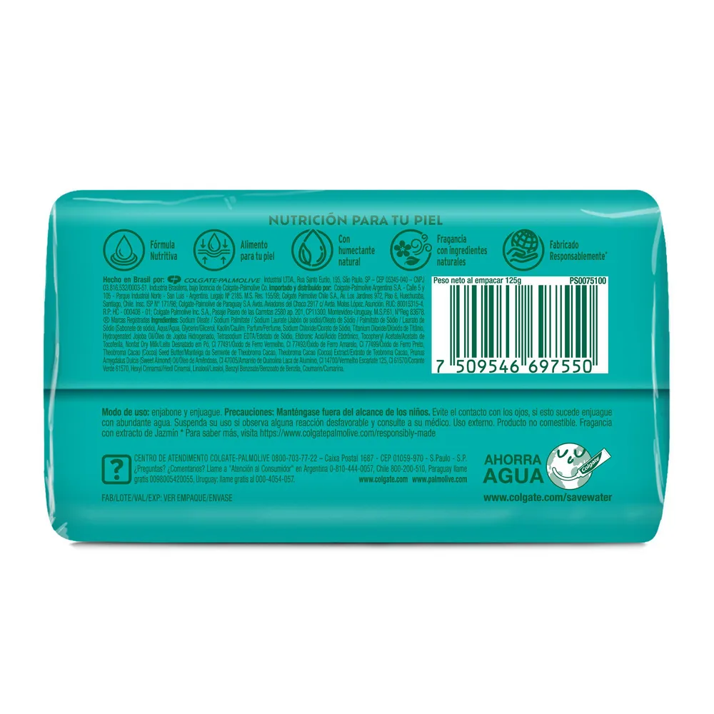 Palmolive Jabón en Barra Palmolive Natural Jazmín y Cacao x 125 g