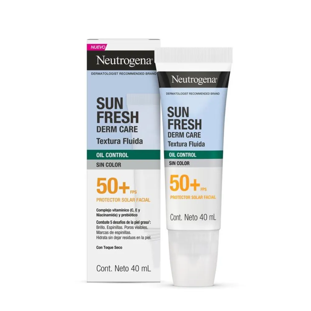 Neutrogena Protector Solar Facial Neutrogena Sun Fresh Oil Control sin Color Fps 50+ x 40 ml