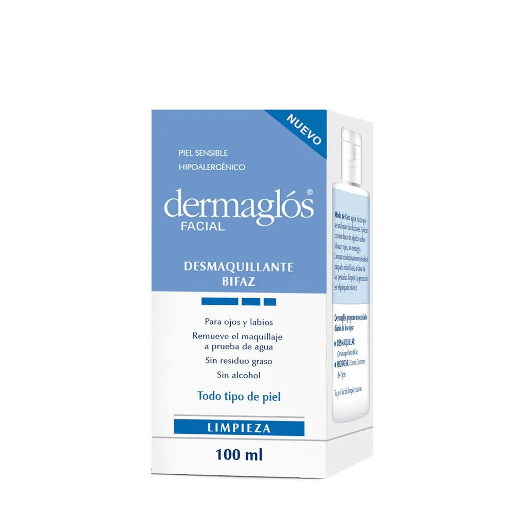 Dermaglós Desmaquillante de Ojos Dermaglós Bifaz x 100 ml