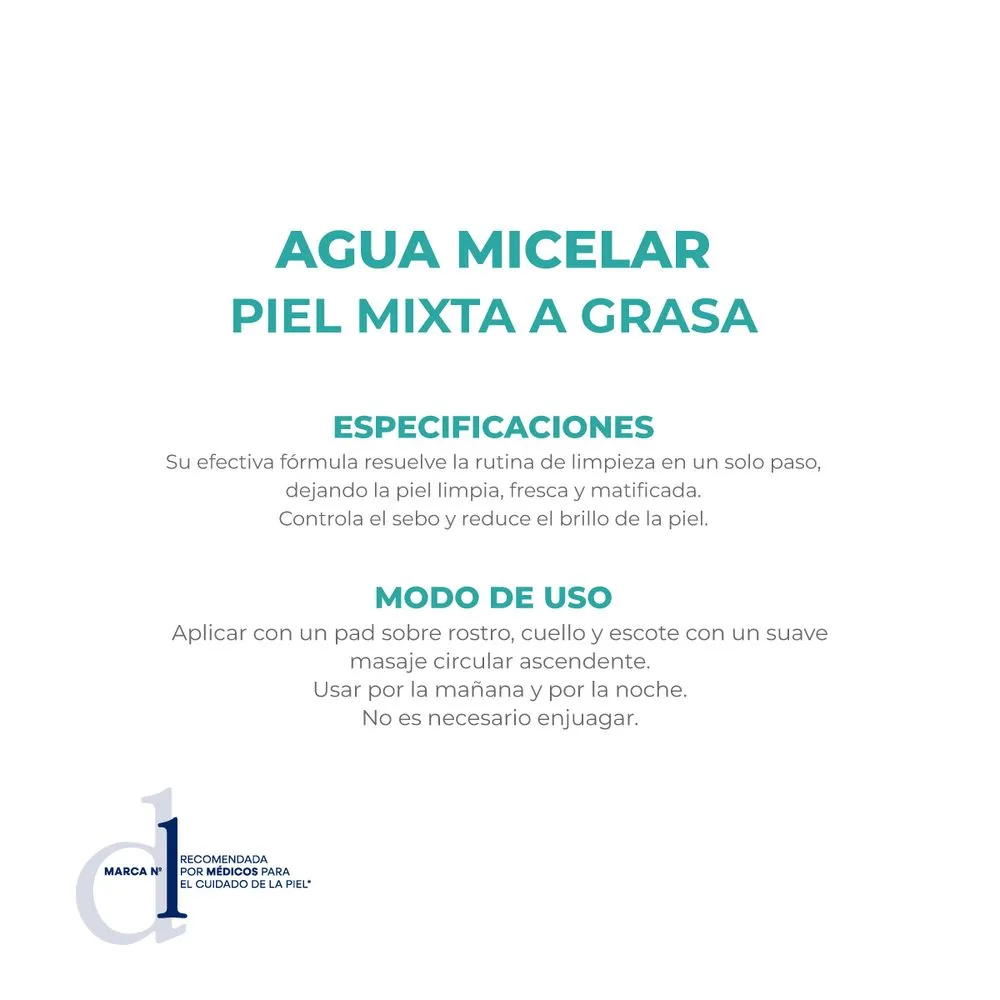 Dermaglós Agua Micelar Dermaglós Piel Mixta a Grasa x 200 ml