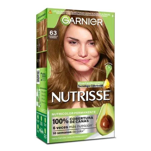 Garnier Kit Coloración Permanente Nutrisse Clásicos 63 Caramelo Dorado x 45 g