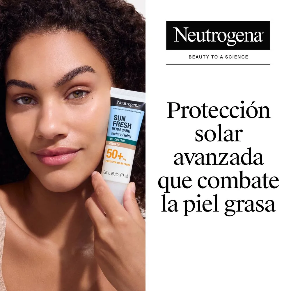 Neutrogena Protector Solar Facial Neutrogena Sun Fresh Oil Control Tono Medio Fluido Color 2.0 FPS 50+ x 40 ml