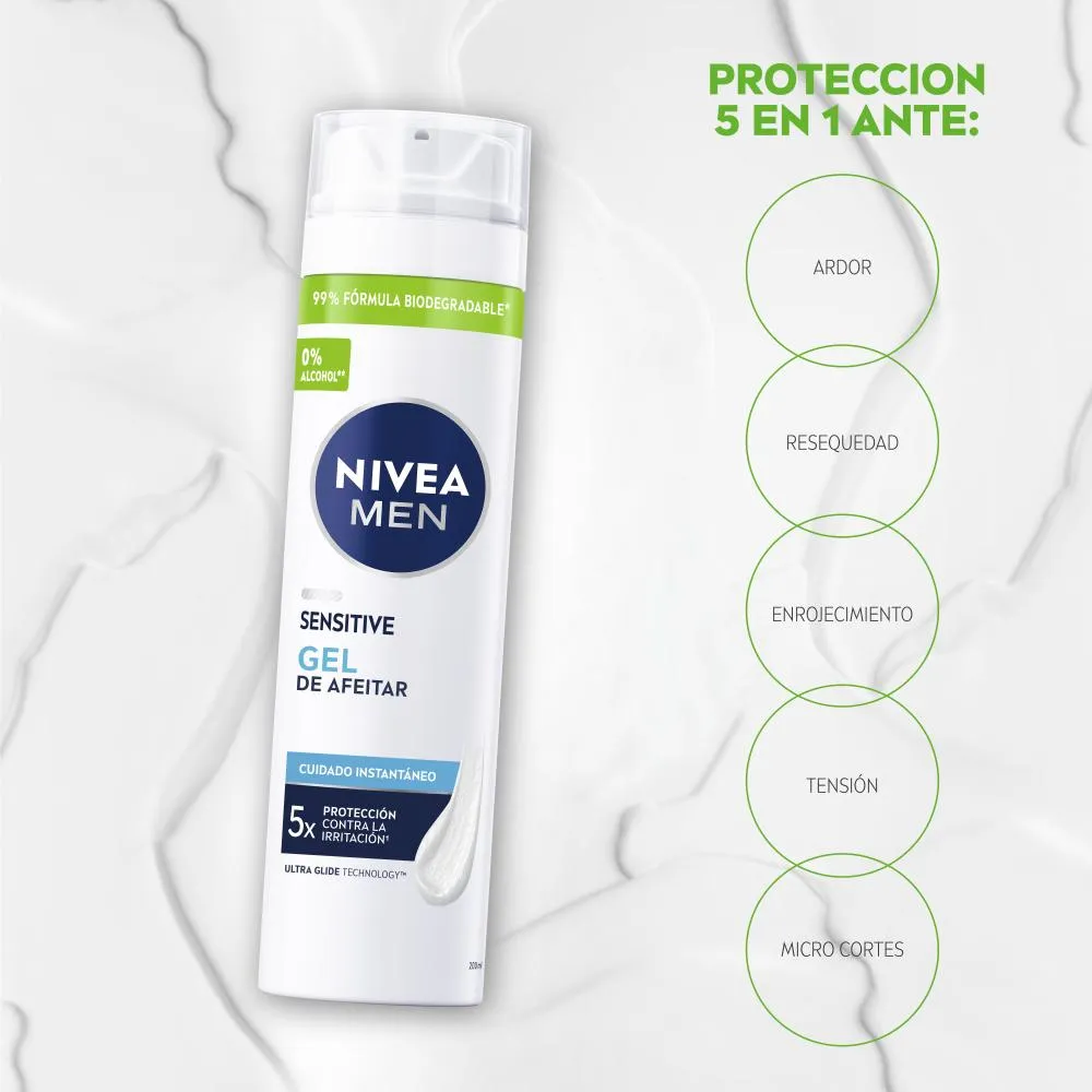 Nivea Gel de Afeitar Nivea Men Sensitive para Piel Sensible x 200 ml