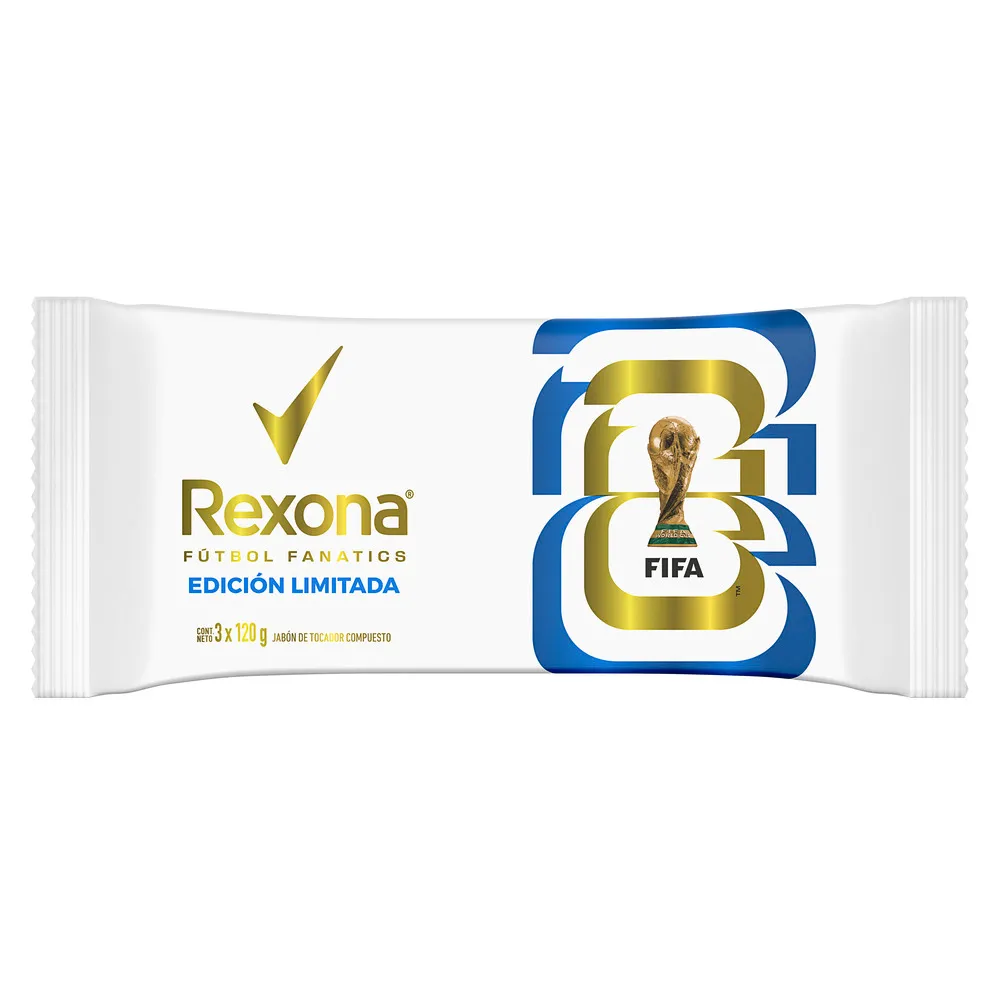 Rexona Jabón en Barra Rexona Copa del Mundo de la FIFA 2026™ x 3 un x 120 g