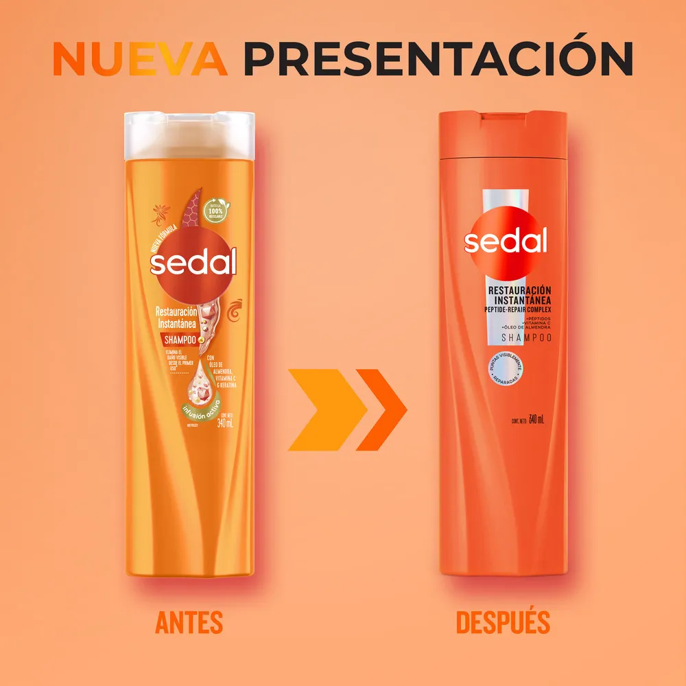 Sedal Shampoo Sedal Restauración Instantánea x 340 ml