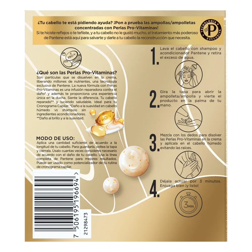 Pantene Ampollas Pantene Shot de Reconstrucción Pro-Vitaminas x 3 un