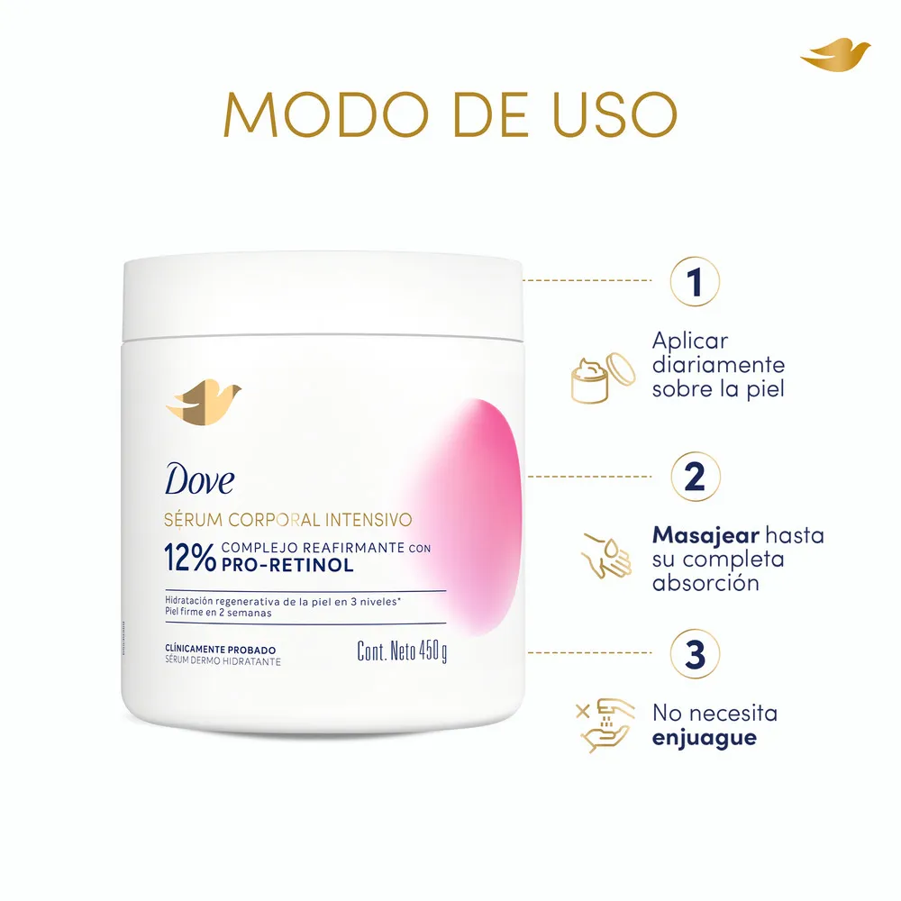 Dove Sérum Corporal Dove Intensivo Pro-Retinol x 450 g