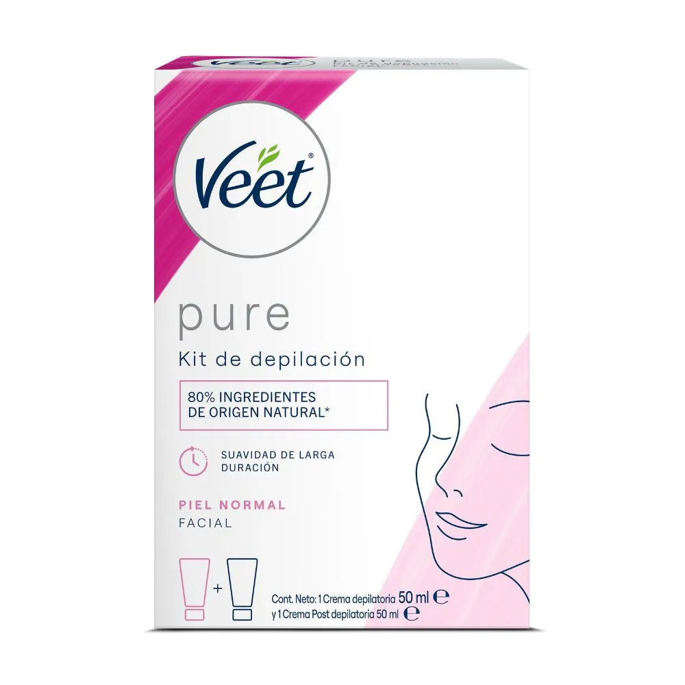 Veet Crema Depilatoria Facial Veet Pure x 50 ml + Post Depilatoria x 50 ml