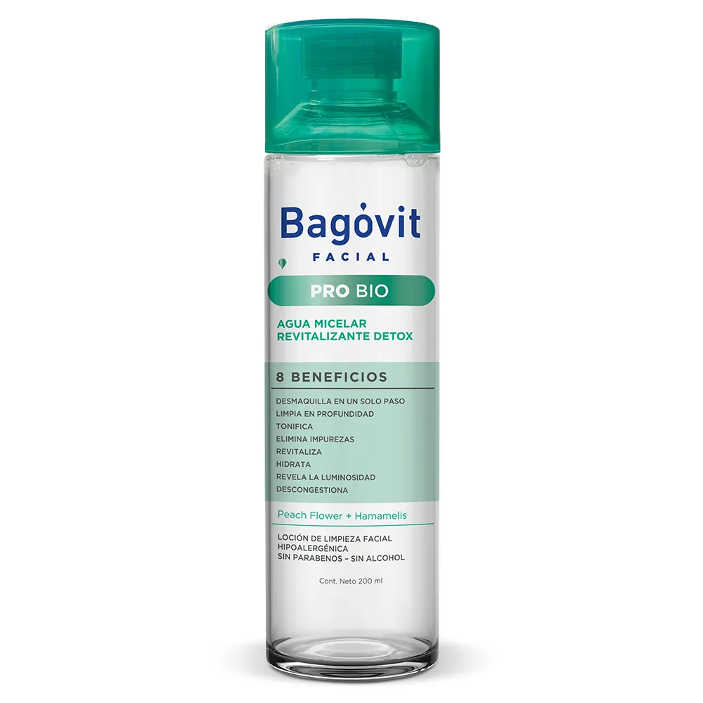 Bagóvit Agua Micelar Facial Bagóvit Pro Bio Detox x 200 ml