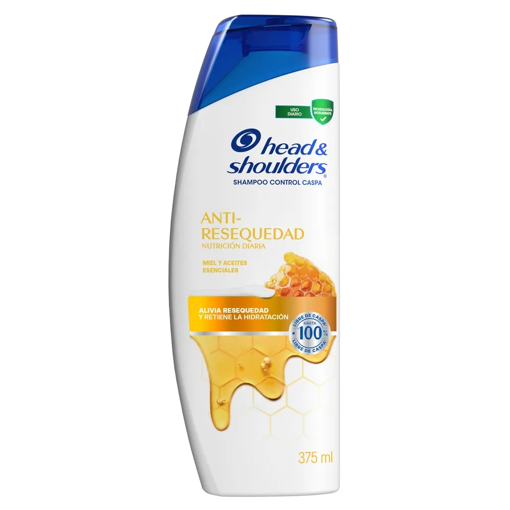 Head and Shoulders Shampoo Head & Shoulders Anti-Resequedad Nutrición Diaria, Miel y Aceites Esenciales x 375 ml