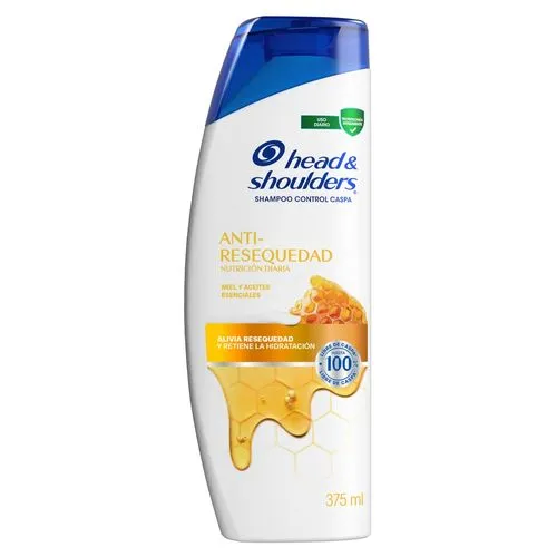 Head and Shoulders Shampoo Head & Shoulders Anti-Resequedad Nutrición Diaria, Miel y Aceites Esenciales x 375 ml