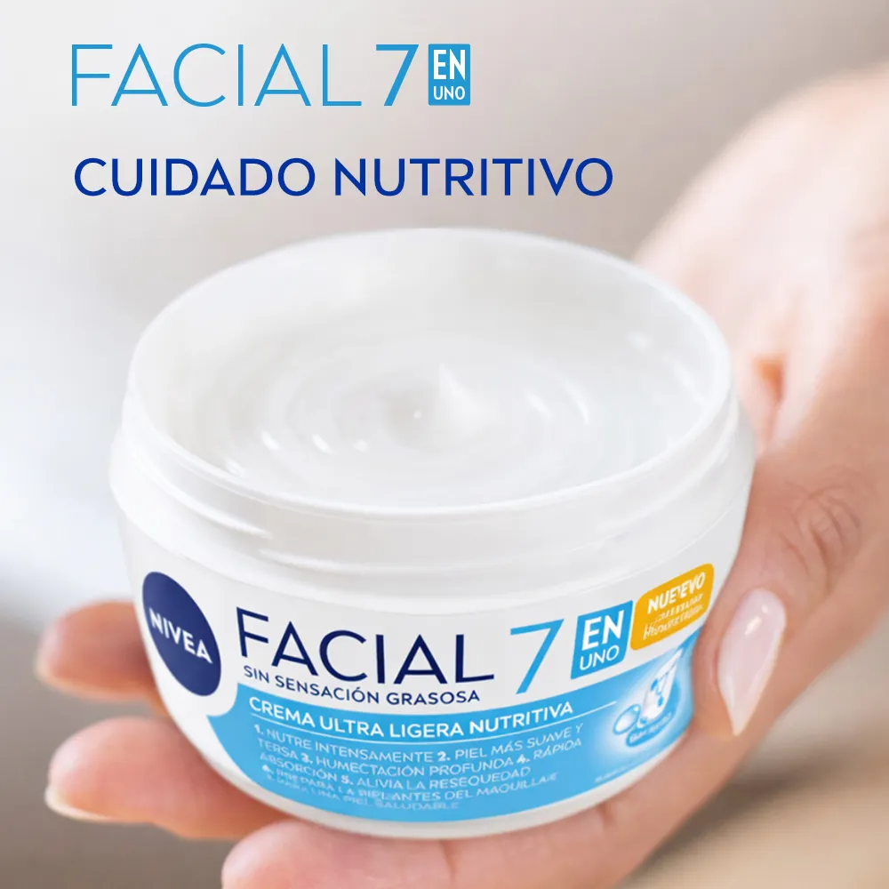 Nivea Crema Facial Nivea 7 en 1 Cuidado Nutritivo para Todo tipo de Piel x 100 ml