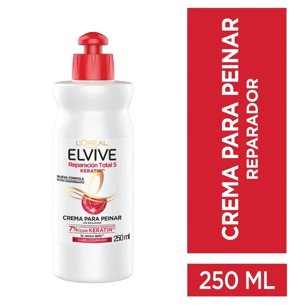Elvive Crema para peinara reparacion total 5 keratin 250 ml