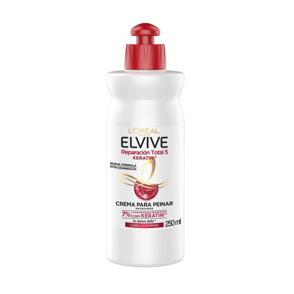 Elvive Crema para peinara reparacion total 5 keratin 250 ml