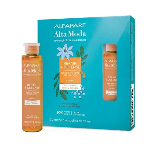 alfaparf alta moda Ampolla repair & defense 15 ml (3 unidades)