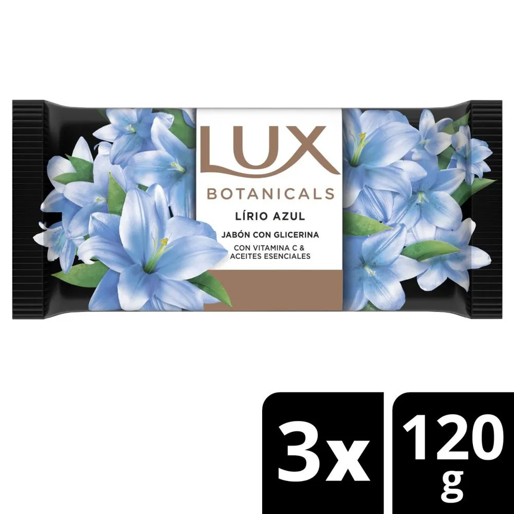 Lux Jabón en barra lirio azul 120 gr (3 unidades)