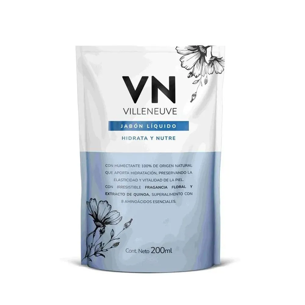 VN Jabon liquido flores y quinoa hidrata y nutre doyapck 200 ml