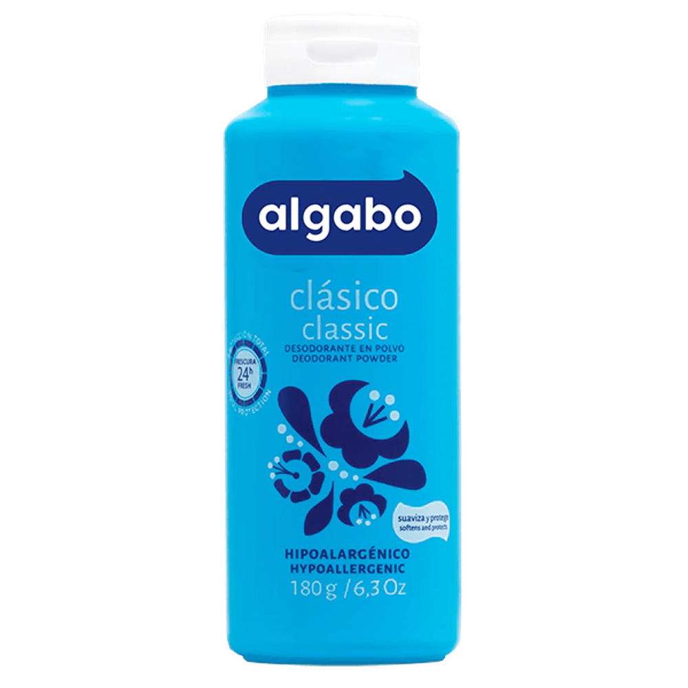 Algabo Desodorante en polvo clásico celeste 180 gr