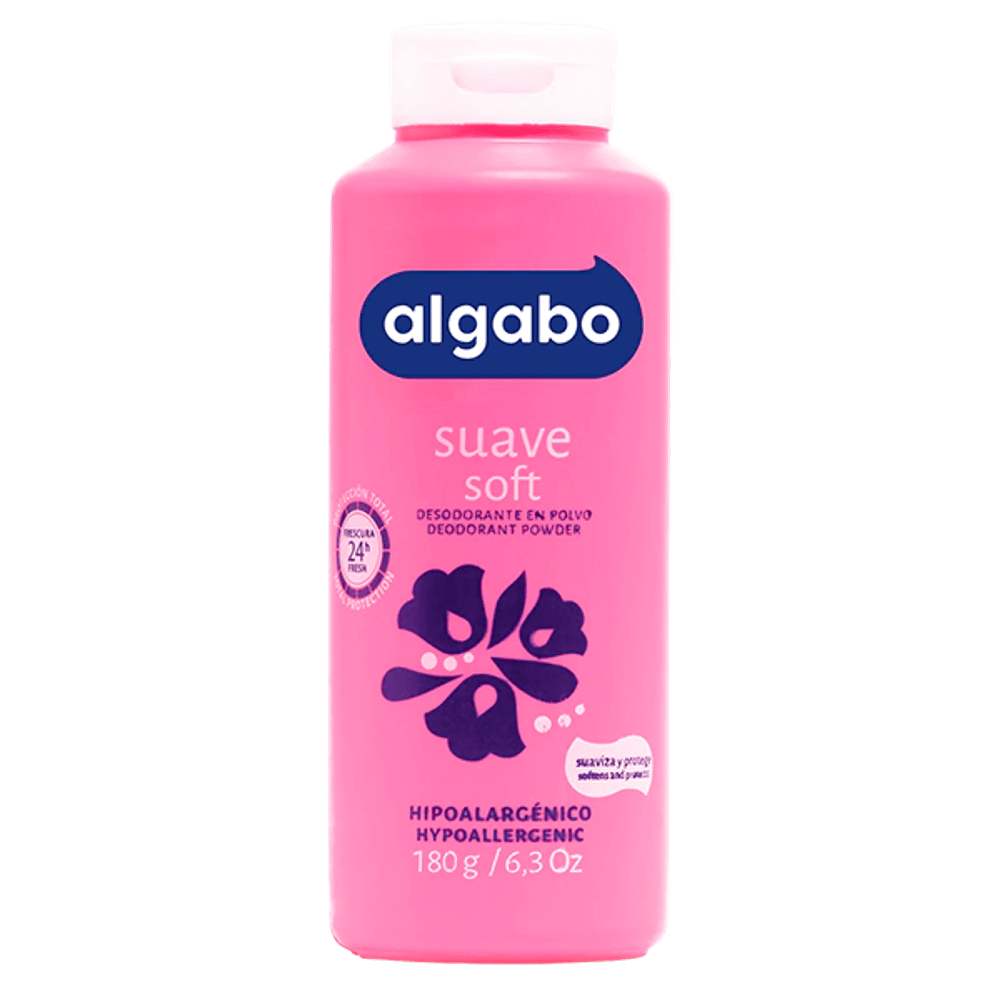 Algabo Desodorante en polvo suave rosa 180 gr