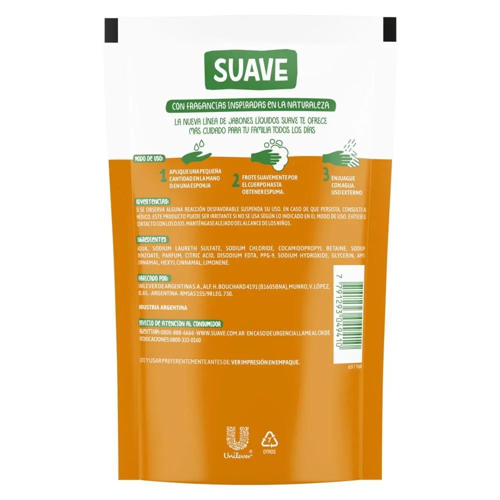 Suave Jabon liquido flor naranja y miel 220 ml
