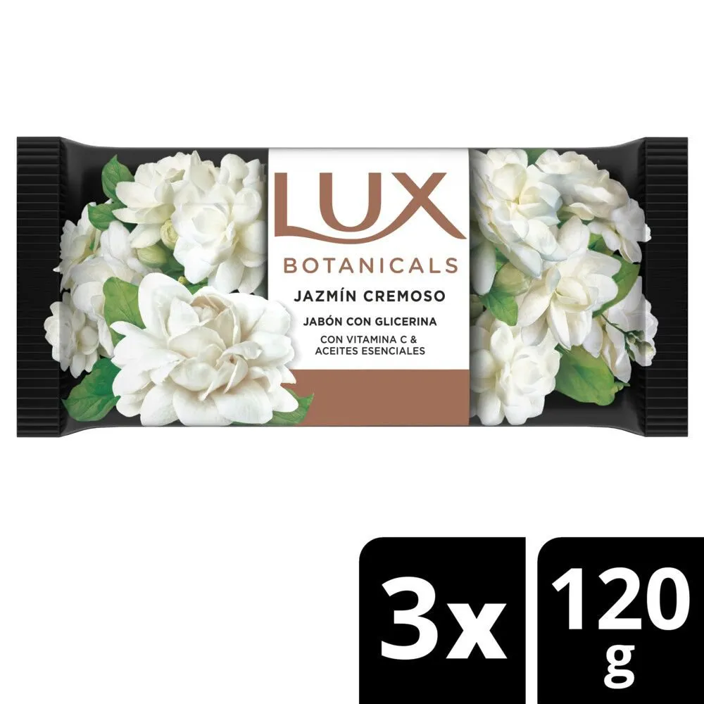 Lux Jabón en barra jazmin cremoso 120 gr (3 unidades)