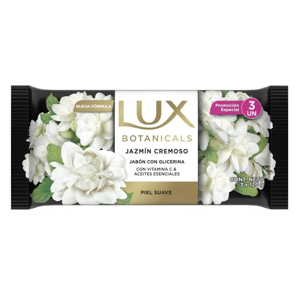 Lux Jabón en barra jazmin cremoso 120 gr (3 unidades)