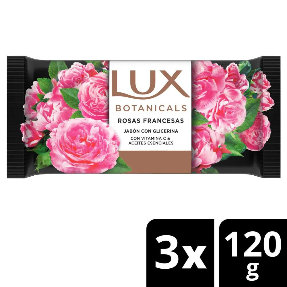 Lux Jabón en barra rosas francesas 120 gr (3 unidades)