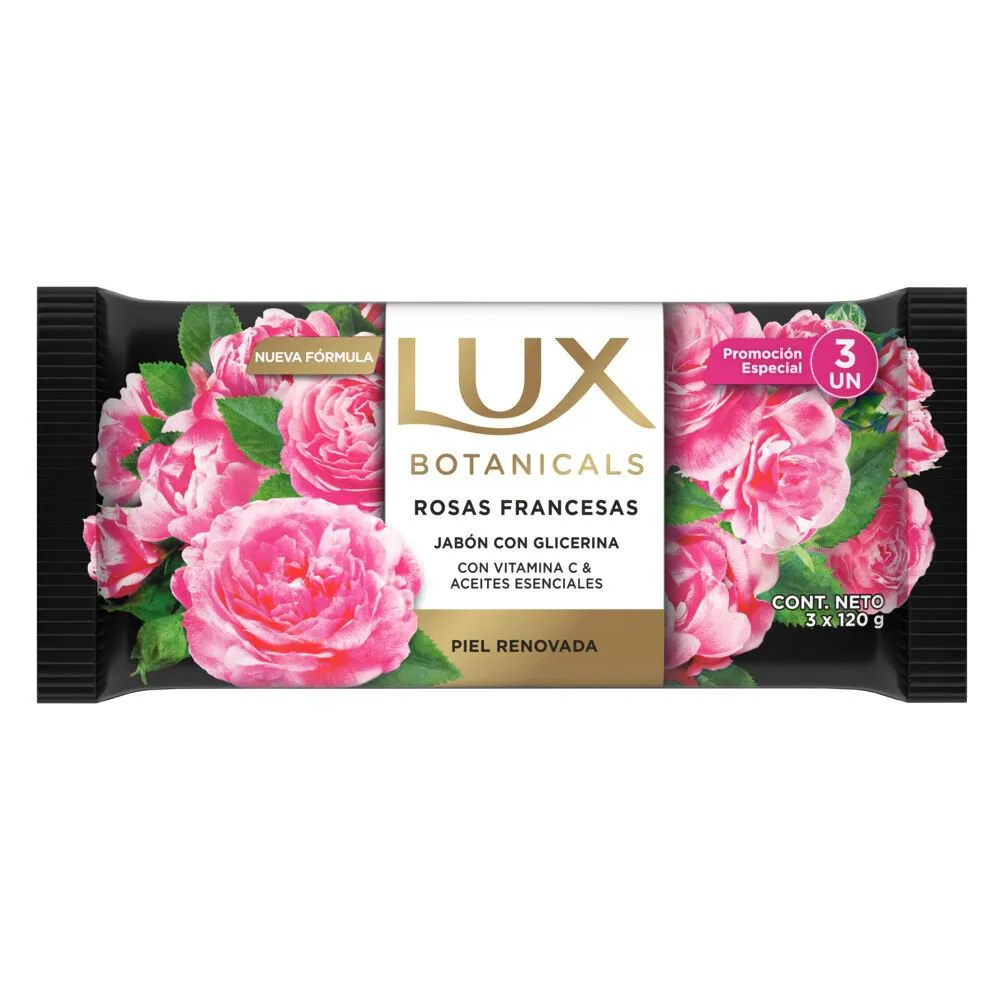 Lux Jabón en barra rosas francesas 120 gr (3 unidades)