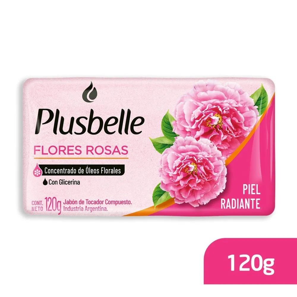 Plusbelle Jabon flores rosas 120 gr