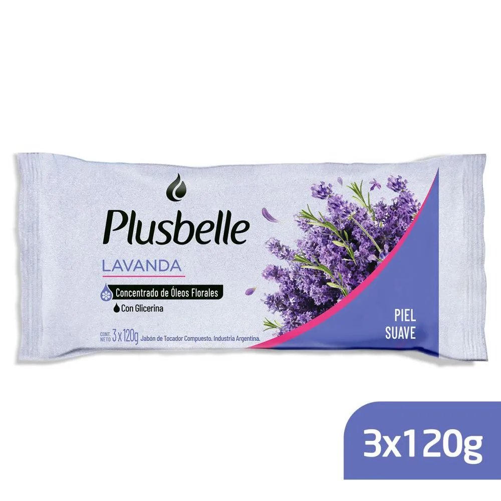 Plusbelle Jabon lavanda 120 gr (3 unidades)