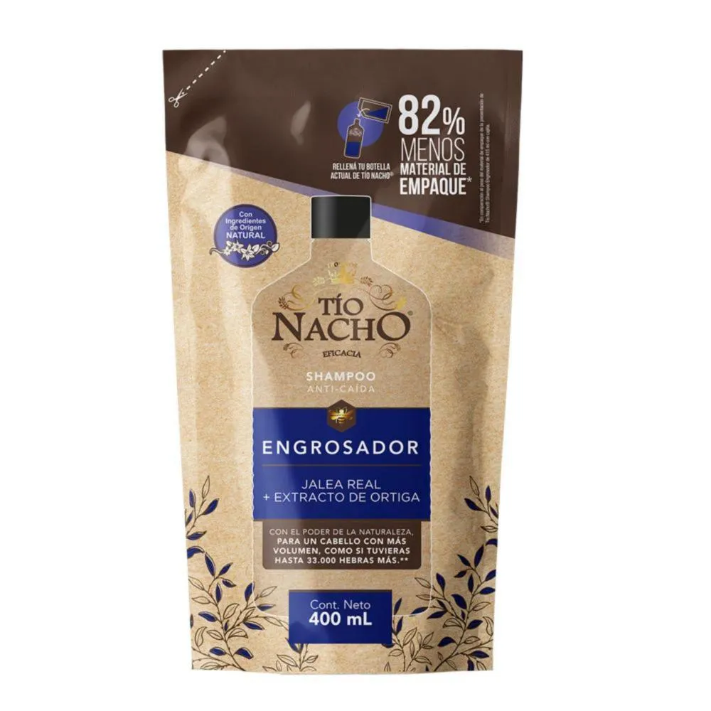 Tío Nacho Shampoo Engrosador Recargable Doypack 400 ml