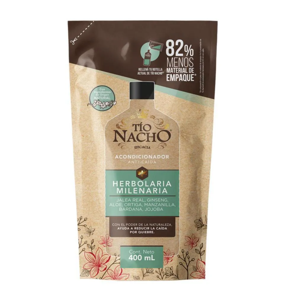 Tío Nacho Acondicionador Herbolaria Milenaria Recargable Doypack 400 ml
