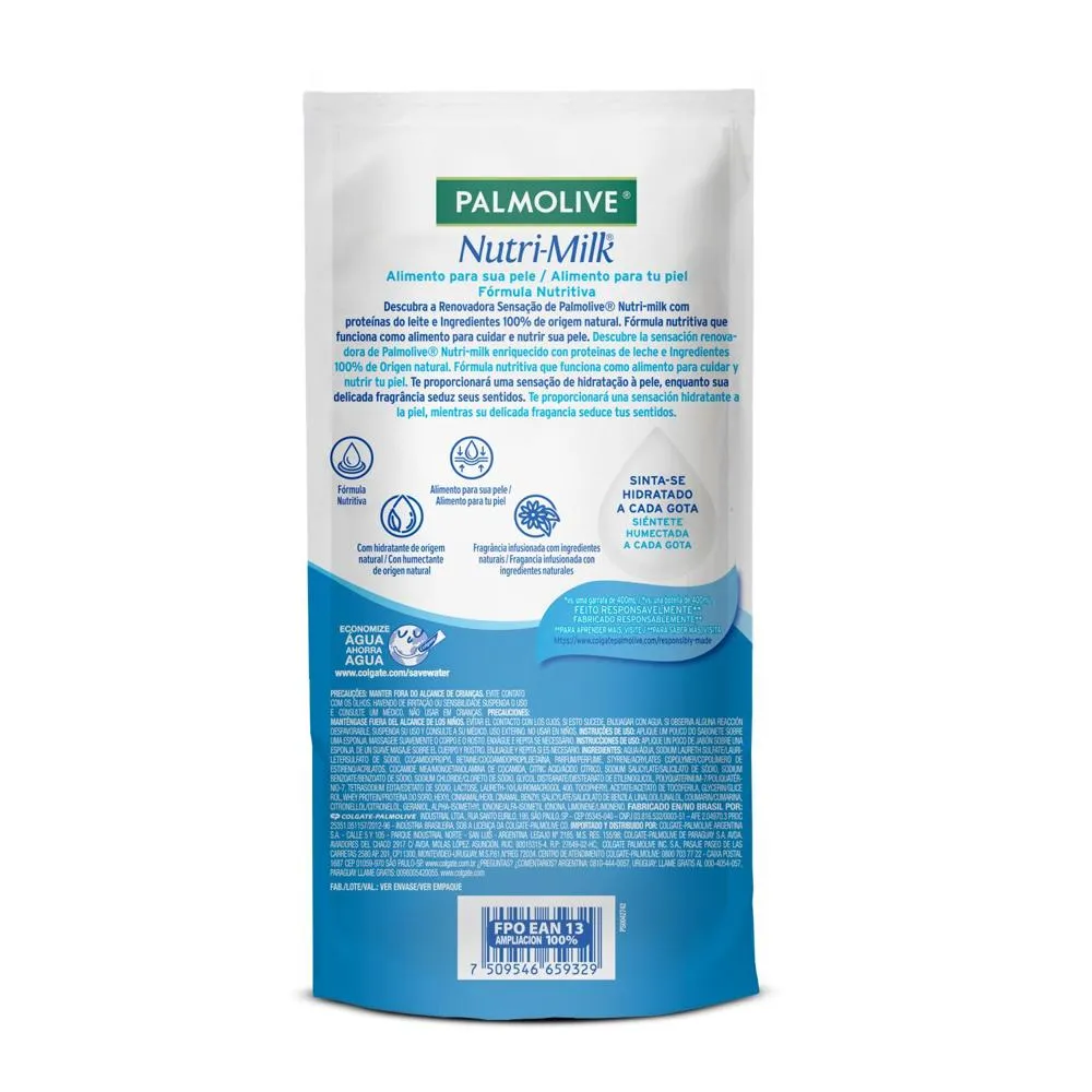 Palmolive Jabon liquido nutrimilk para cuerpo repuesto 500 ml