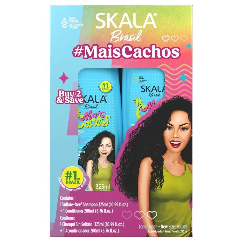 Skala Kit shampoo y acondicionador mais cachos (sh 325ml y ac 200ml)