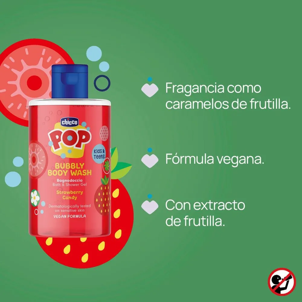 Chicco Gel de baño espumoso frutilla 300ml