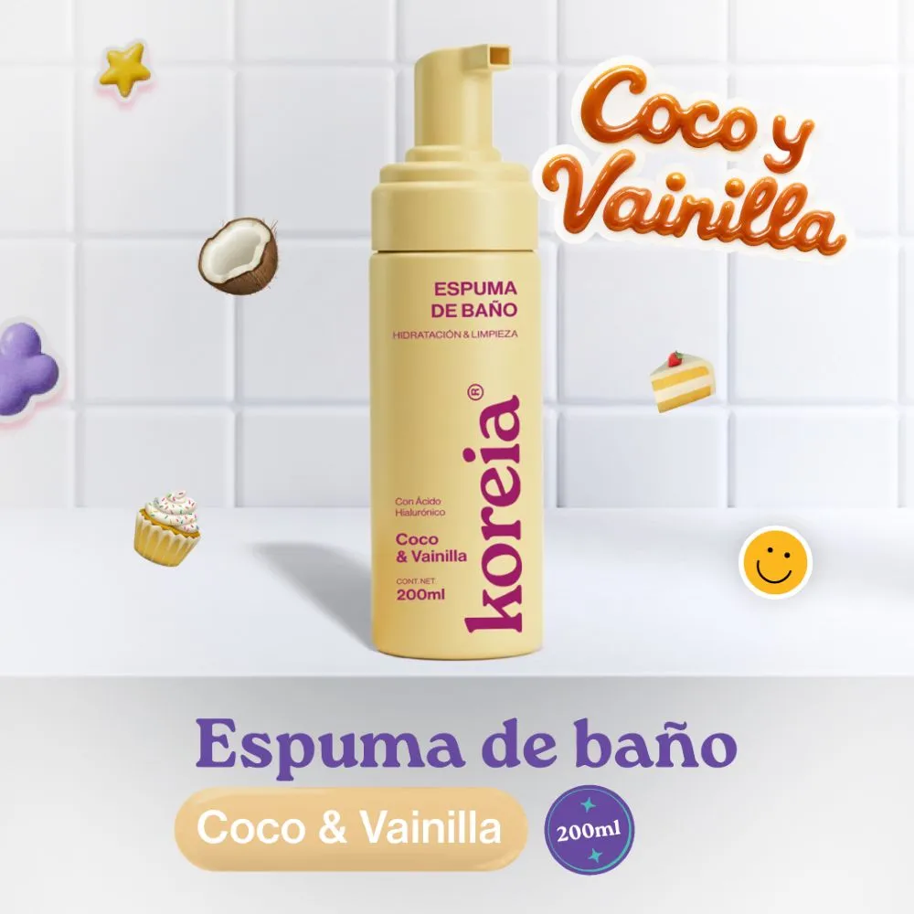 Koreia Espuma de baño coco y vainilla 200ml