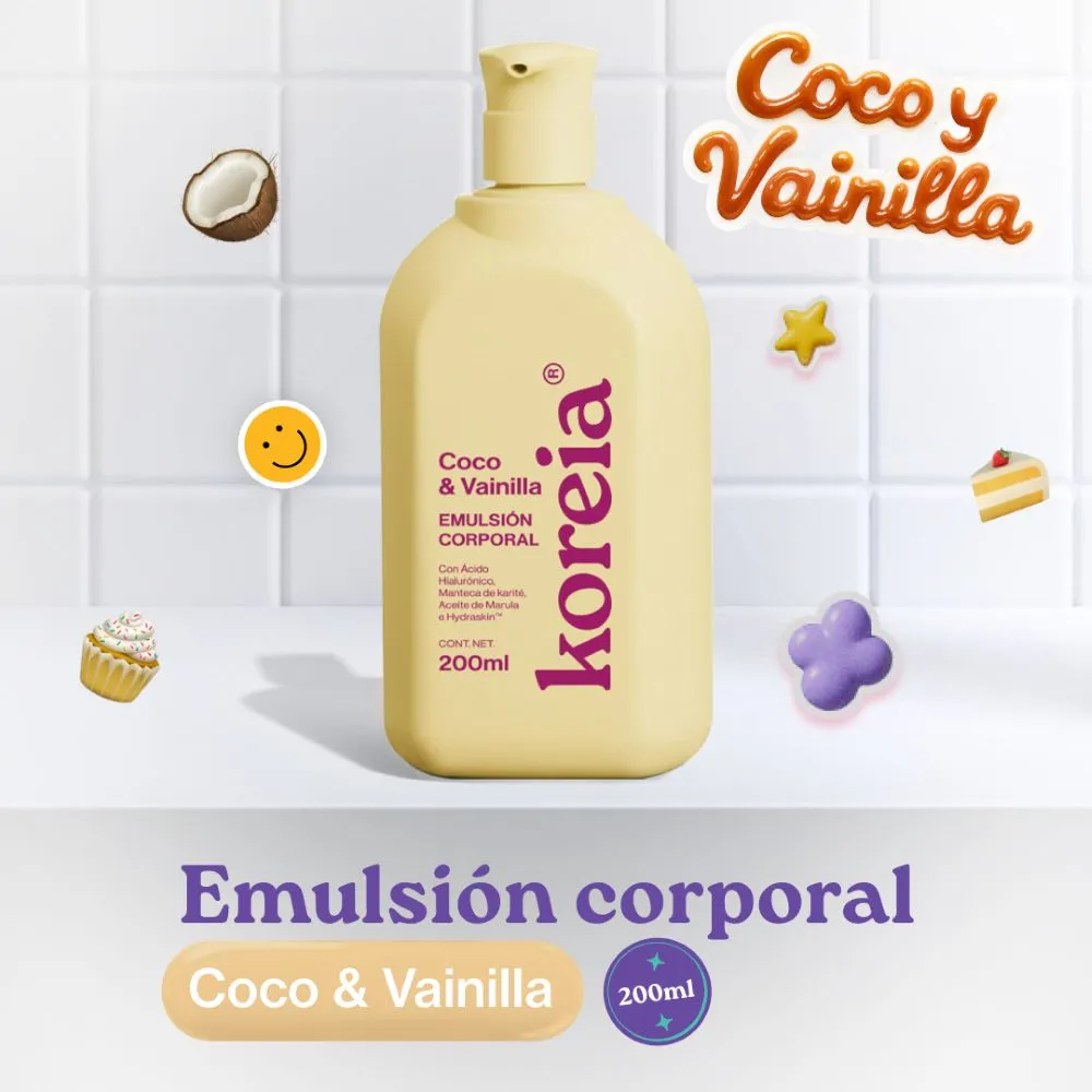 Koreia Emulsion hidratante corporal coco y vainilla 200ml