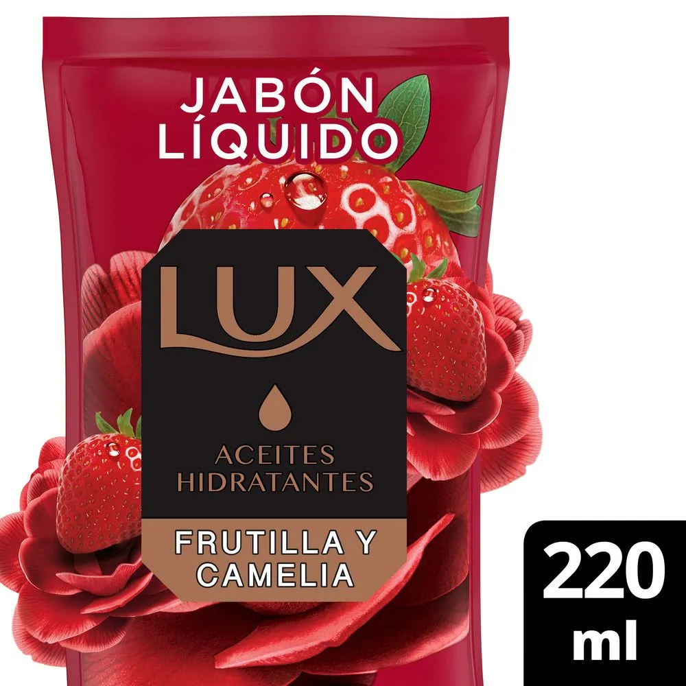 Lux Jabon liquido frutilla y camelia repuesto 220ml