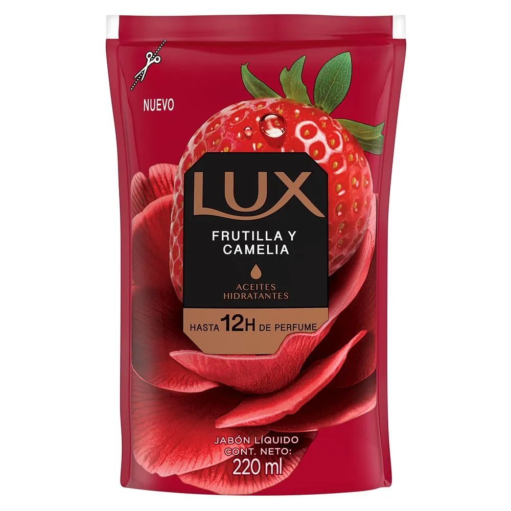 Lux Jabon liquido frutilla y camelia repuesto 220ml