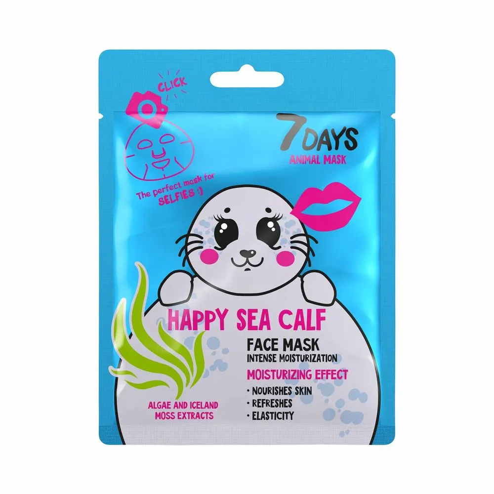 7Days 7DAYS ANIMAL MASK HAPPY SEA CALF ALGAE & ICELAND MOSS