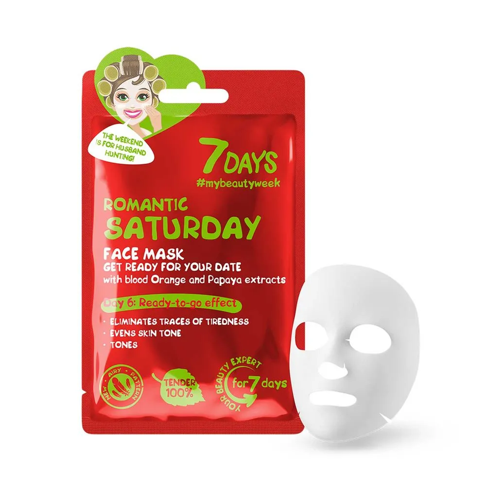 7Days 7DAYS FACE MASK ROMANTIC SATURDAY BLOOD ORANGE & PAPAYA