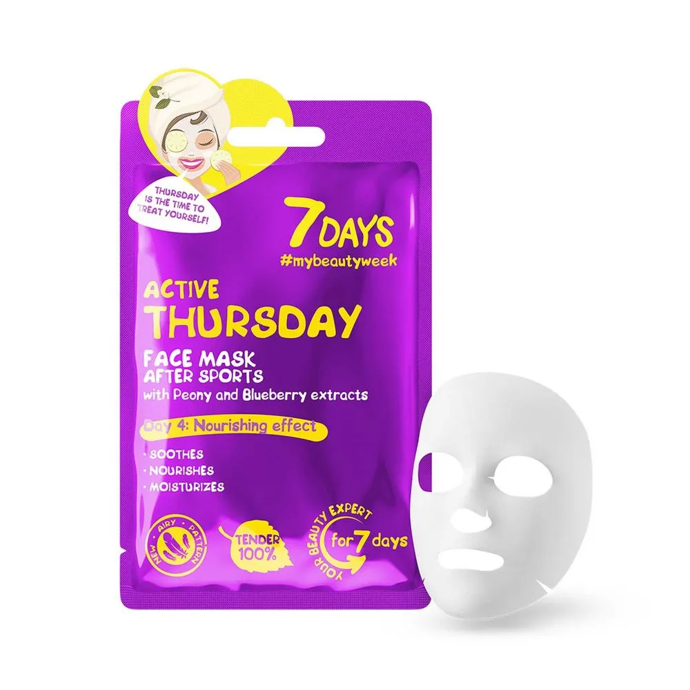 7Days 7DAYS FACE MASK ACTIVE THURSDAY PEONY & BLUEBERRY