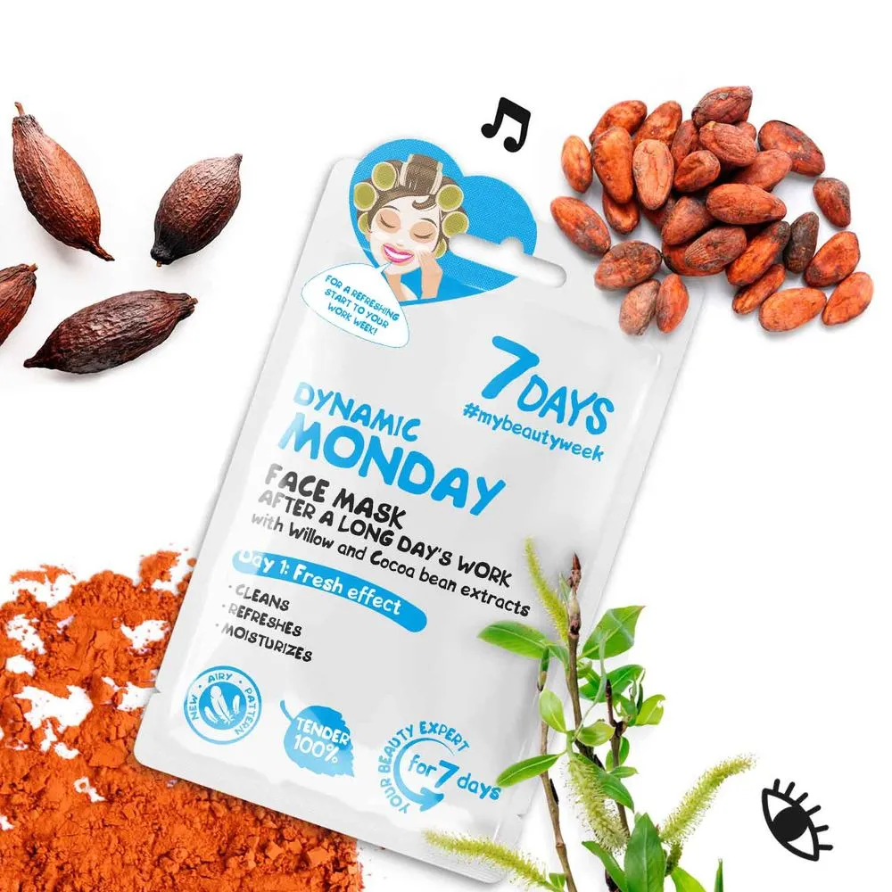 7Days 7DAYS FACE MASK DYNAMIC MONDAY WILLOW & COCOA BEANS
