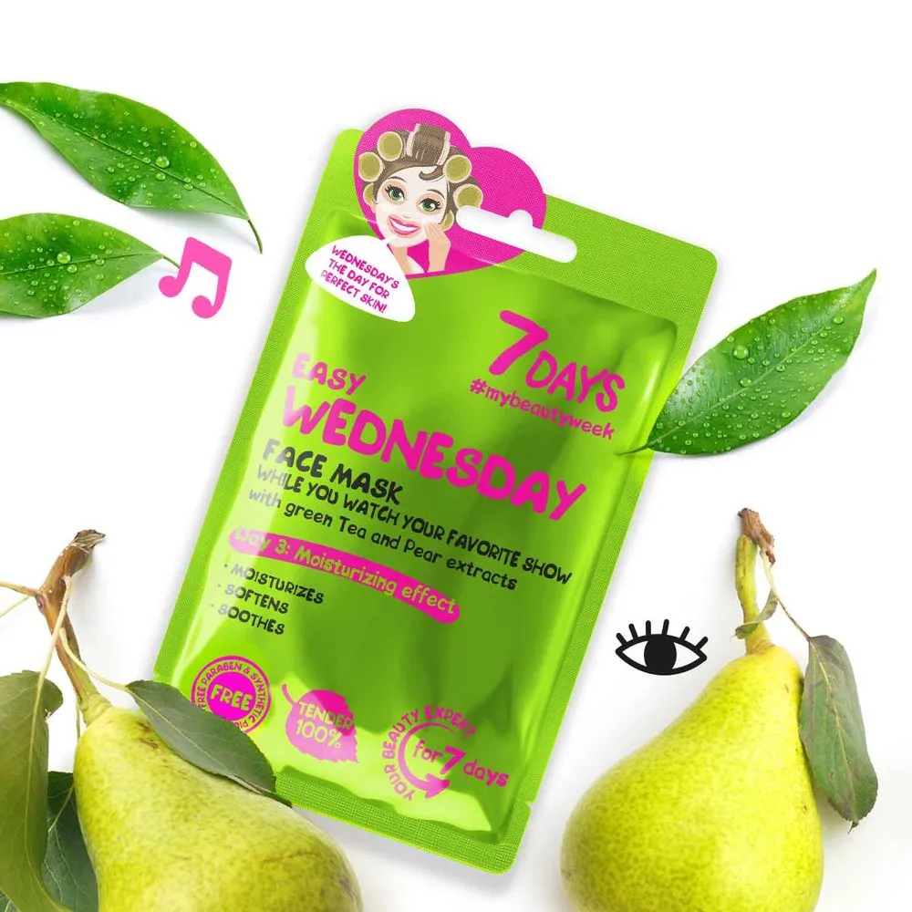 7Days 7DAYS FACE MASK EASY WEDNESDAY GREEN TEA & PEAR