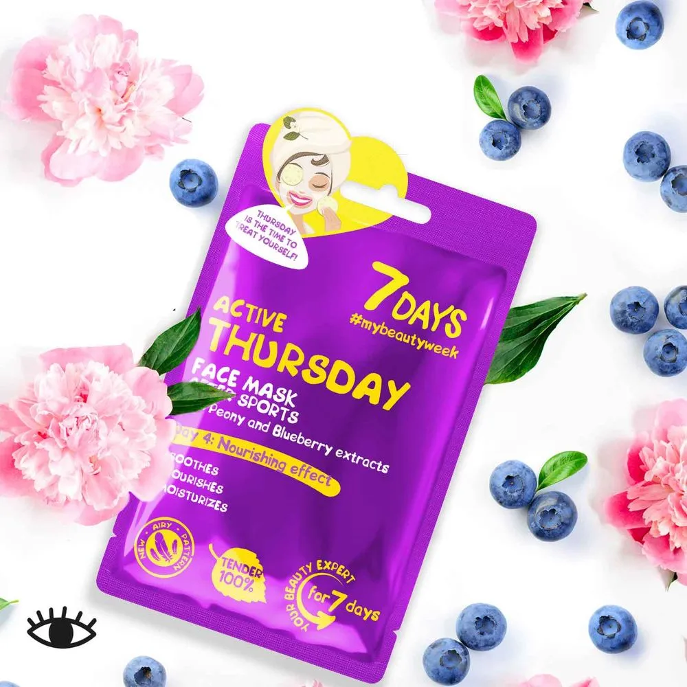 7Days 7DAYS FACE MASK ACTIVE THURSDAY PEONY & BLUEBERRY