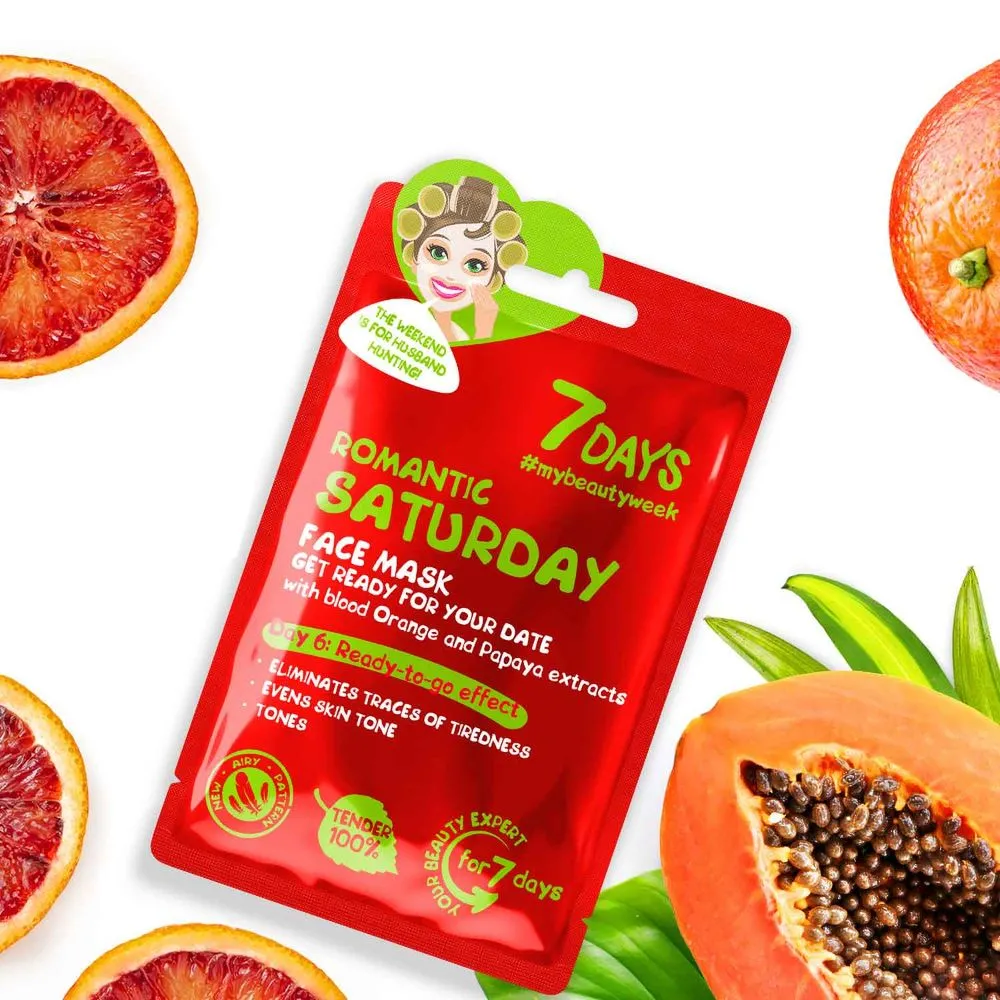 7Days 7DAYS FACE MASK ROMANTIC SATURDAY BLOOD ORANGE & PAPAYA