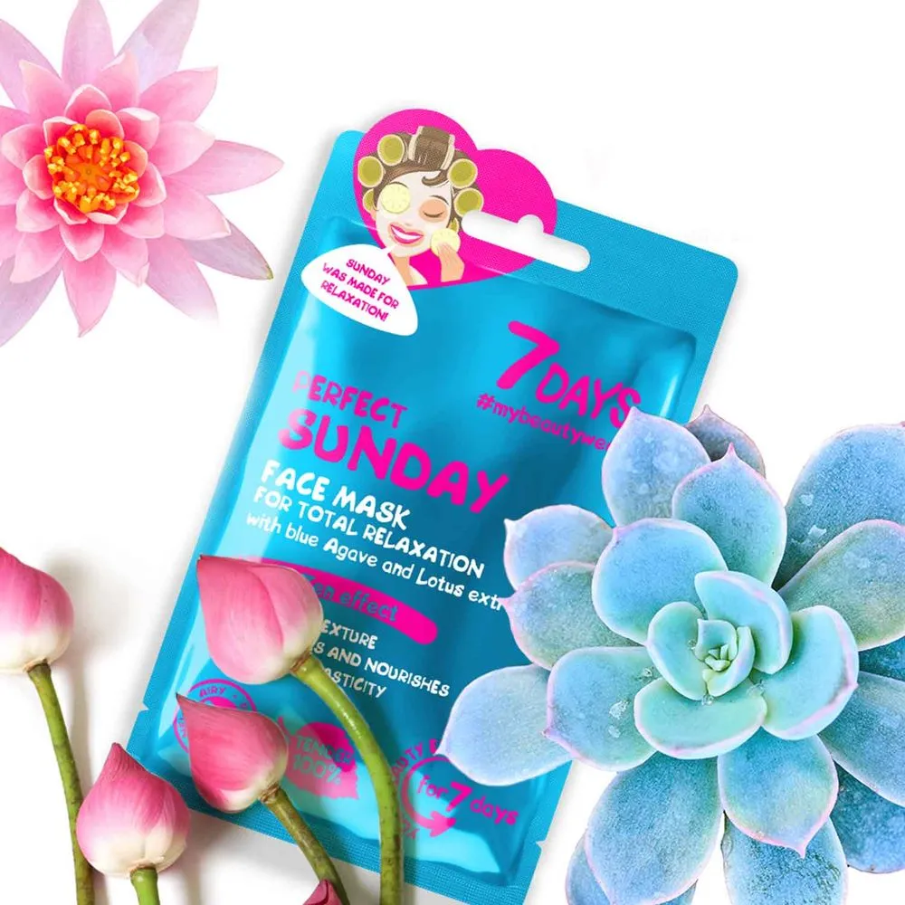 7Days 7DAYS FACE MASK PERFECT SUNDAY BLUE AGAVE & LOTUS