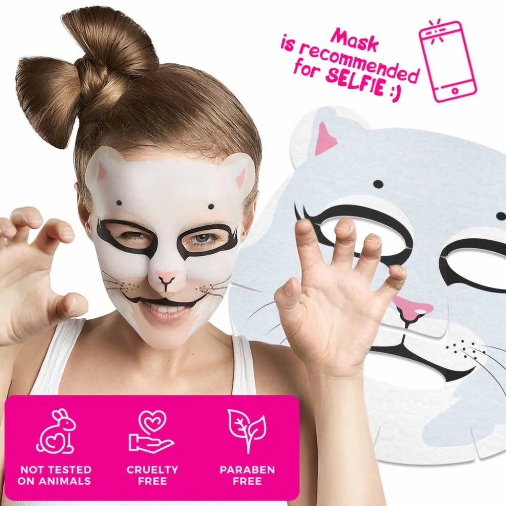 7Days 7DAYS ANIMAL MASK PRETTY KITTY RASPBERRY JUICE & LAVENDER